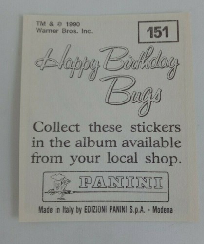1990 Panini Happy Birthday Bugs (Pick Your Sticker) - Picture 225 of 343