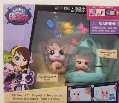 HASBRO LITTLEST PET SHOP,BATH TIME FUN,2 PETS,TUB/SHOWER,& ACCESSORIES ...