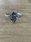 Vintage Steeling Silver Flower Leaves Hawaii Ring Thumb Ring Sz 9.25