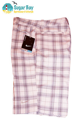 Neu Nike Golf Mädchen Stay Cool Stay Dri Shorts kariert pink/grau Alter 10-12 M 