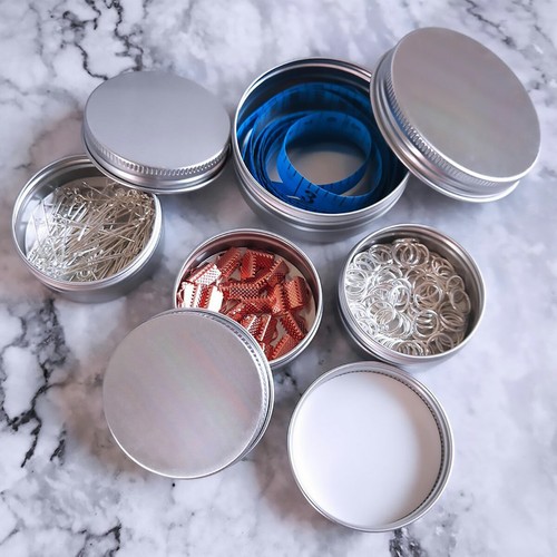30x Round Small Screw Metal Jar Container Balm Candles Case Storage Bottles - Picture 9 of 19