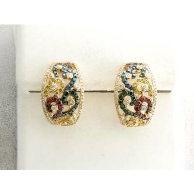 LeVian 14K Yellow Gold Red Yellow Diamond cts Earrings