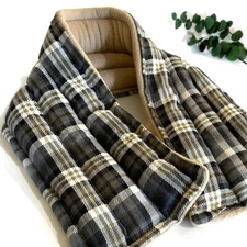 Heat Pack Neck Wrap, XL Long Wide Microwavable Heating Pad Flax Rice Neck Warmer