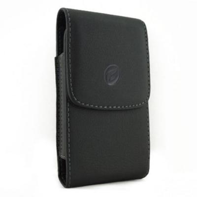BLACK VERTICAL LEATHER PHONE CASE SIDE COVER BELT HOLSTER I6A for SMARTPHONES