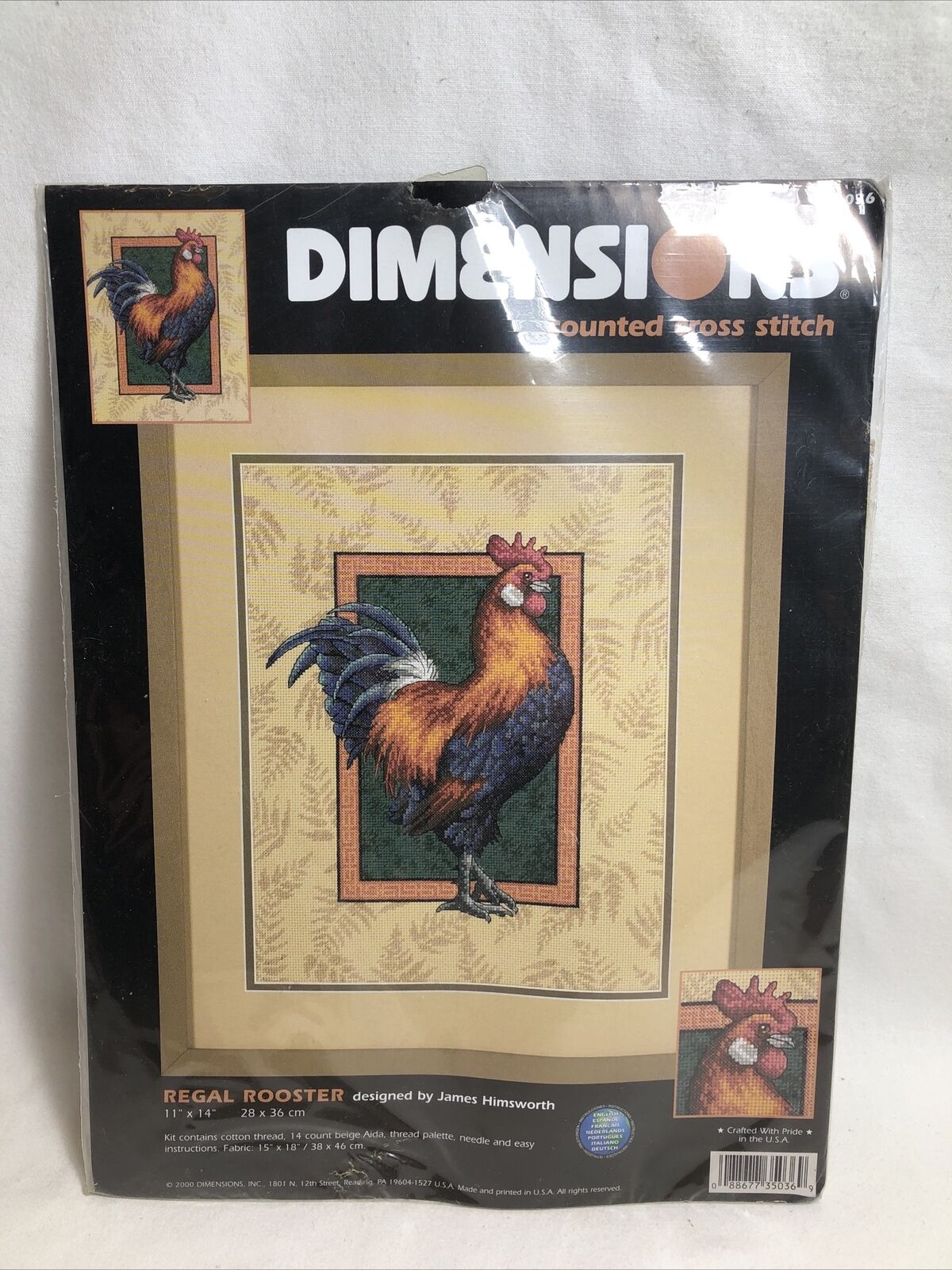 NEW - Dimensions Counted Cross Stitch Kit “REGAL ROOSTER” 35036 James Himsworth