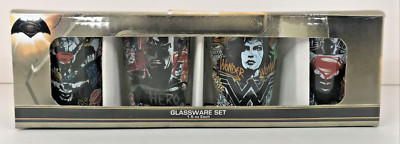DC Comics Glassware 4ct Batman VS Superman Shot Glass 1.5OZ Wonder Woman NOP