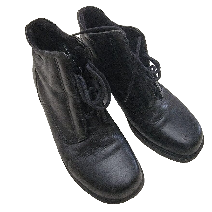 Earth Shoe Biscayne BLACK Leather Upper Ankle Combat Boot Women's