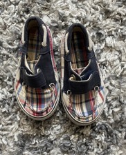 CHEROKEE Toddler Boys Sneakers Boat Shoes Size 6 White/Blue/Red