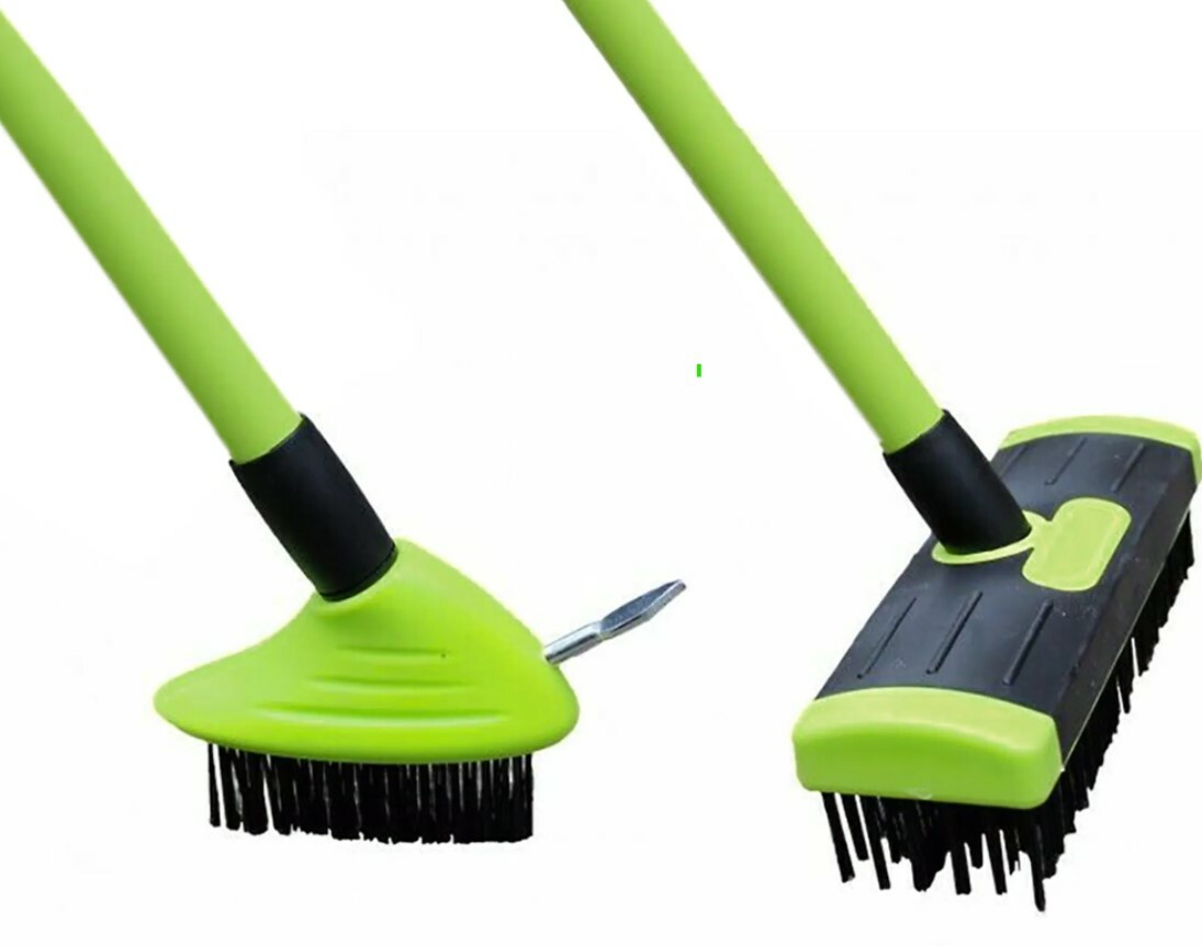 3 in 1 Telescopic Weed Remover Brush Wire Head Paving Decking Clean