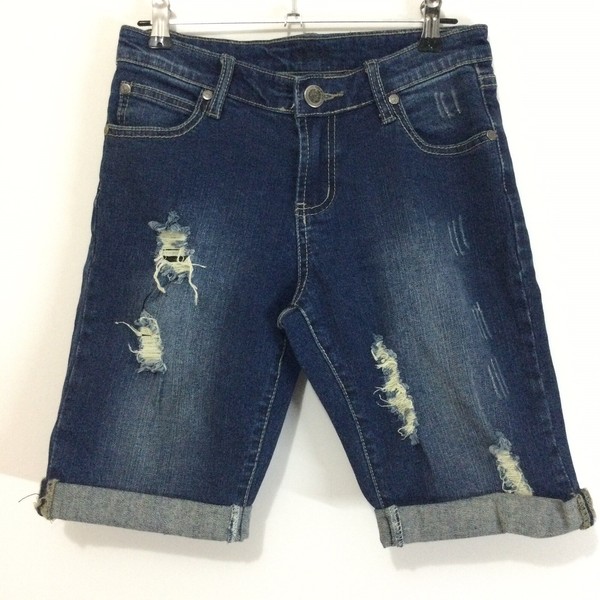 Women’s Jean Shorts Size 8 Blue Faded Distressed Denim VGC
