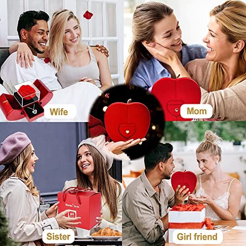 Preserved Real Rose with I love you Necklace 100 Languages, Gifts for Red - Picture 7 of 7