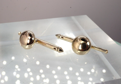 Men's 14k Yellow Gold Button Push Spring Cufflinks Antique | eBay