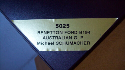 1/24 ONYX 5025 BENETTON B194 AUSTRALIA GP 1994 CAMPEÓN DEL MUNDO #5 MICHAEL SCHUMACHER - Imagen 4 de 5