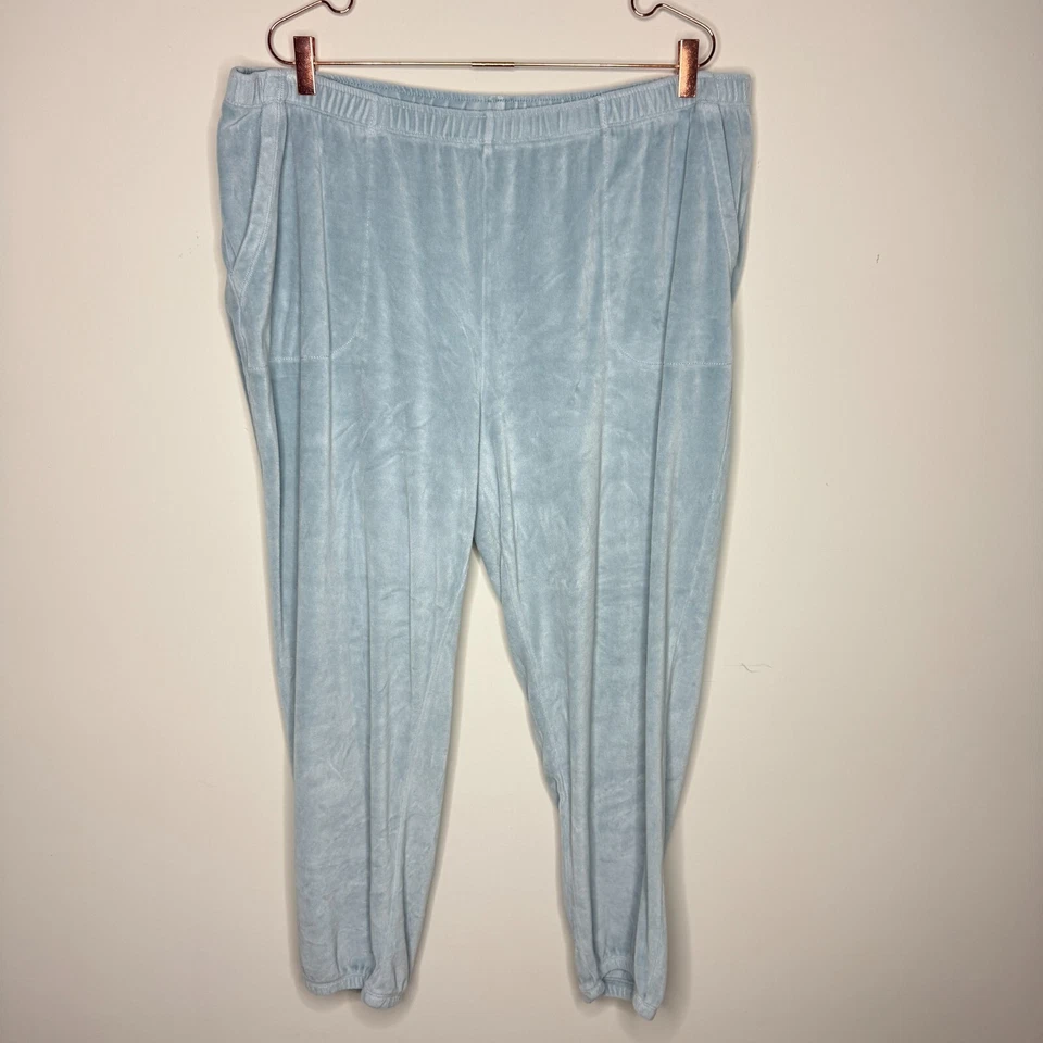 Aerie Womens Obsessed Velour Jogger XXL Light Blue Loungewear Cabincore Cozy - Image 2 of 4