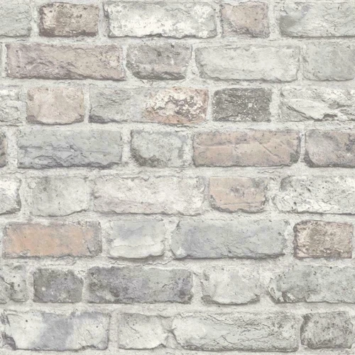 Realistic 3D Pastel Colour Vintage Brick Effect Textured Vinyl Wallpaper A28902