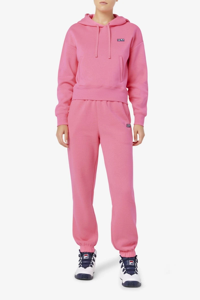 Pink fila tracksuit cheap