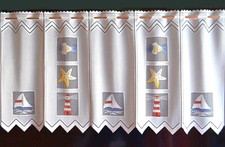  Leuchtturm Scheibengardine Kindergardine Bistrogardine Badezimmergardine Neu