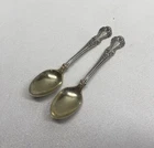 2 x Antique Gorham CAMBRIDGE Sterling Silver Demitasse Spoons - MONO “R”