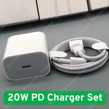 20W USB-C Power Adapter Block PD Fast Charger Cord For iPhone 14 13 12 11 15 16