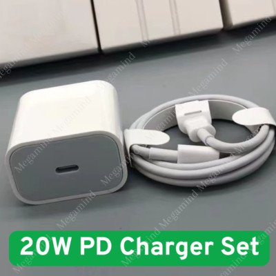 20W USB-C Power Adapter Block PD Fast Charger Cord For iPhone 14 13 12 11 15 16