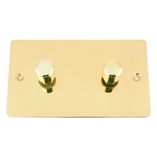 10 Amp 2 Way Push On/Off Dimmer Switch 400W (Max) Polished Mirror Brass FLAT