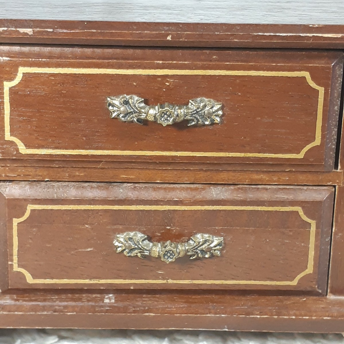 Vintage Toyo Wooden Jewelry Music Box Miniature Dresser Vintage Toyo Wooden Jewelry Music Box Miniature Dresser