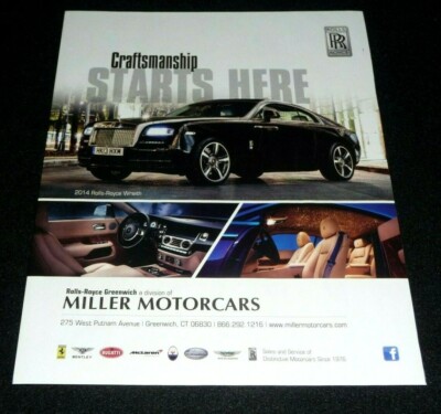 ROLLS-ROYCE WRAITH ADVERTISEMENT FOR 2015 - CRAFTSMANSHIP STARTS HERE