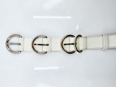 VINTAGE MIU MIU 2443 RARE DESIGN MADE IN ITALY WHITE LEATHER 
