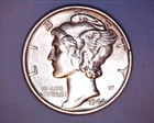 1944 MERCURY DIME AU **406-3