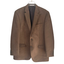 Vintage Chaps Ralph Lauren Faux Suede Blazer Jacket Brown 44 L Academia Western