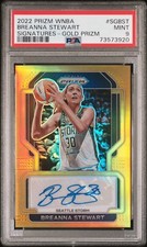 Breanna Stewart 2022 Panini Prizm WNBA Gold Prizm Signatures Auto /10 PSA 9 Mint