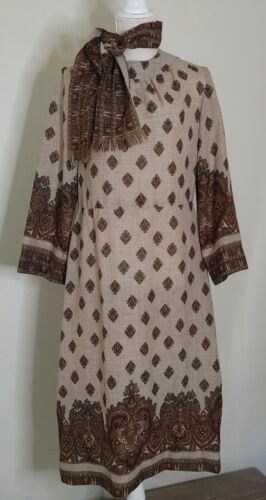Vintage 1960s Henry Lee Dress with Matching Scarf… - image 1