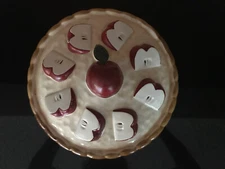 Over and Back Apple Pie Keeper Ceramic Covered Dish Keeper With Lid Portugal