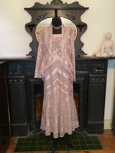 USA Designer Damianou Mother Of The Bride Floral Lace Outfit ‘Blush’ Size XL 18 - Picture 2 of 16