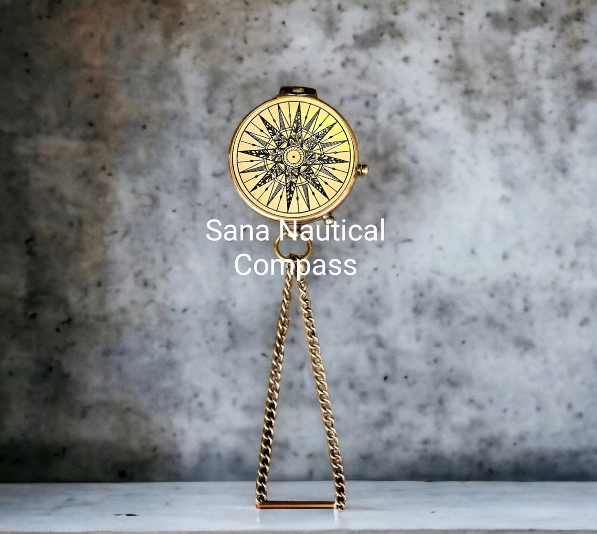 Engravable Gift Compass Antique Brass Compass With Leather Case ...