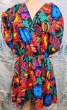 NWT Cupshe Women Beach Floral Dress Size Large Green Blue Pink Yellow Orange