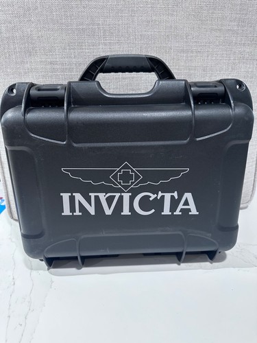 INVICTA 8 SLOT WATCH BOX / CASE BLACK HARDSHELL PLASTIC