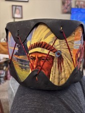 Vintage Native American Child's Tom-Tom, Drum, Indian Chief With Stick
