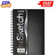 Sketch Book Heavyweight Unruled 9" x 6" 75 Sheets...