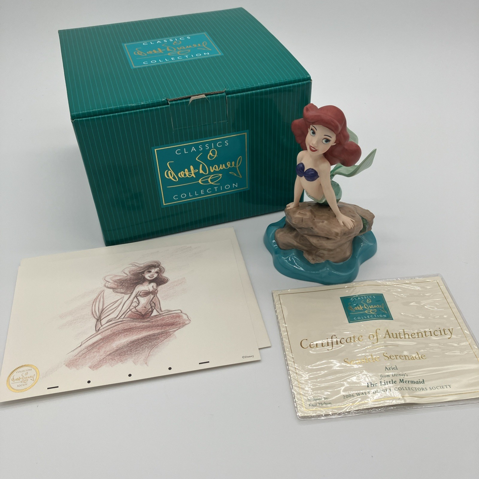 WDCC Disney Aeriel Little Mermaid Seaside Serenade figurine  w/ Litho & COA