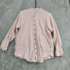 We The Free People Top S Summer Daydream Cotton Crinkle Gauze Tunic Button Up 