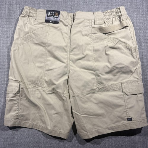 5.11 Tactical Shorts Mens 38 Beige Cargo Canvas Elastic Waist Workwear - Afbeelding 5 van 7