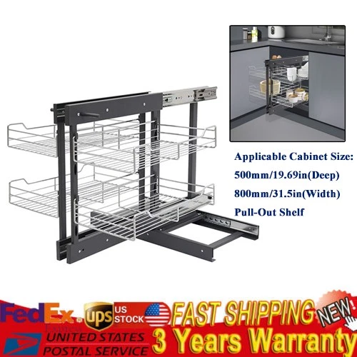 Pull-out Cupboard Organizer Pantry Shelves Kitchen Storage Shelf Holding Rack