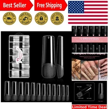 Fashion-Forward 240 PCS Acrylic Nail Tips – Luxe XXL Straight Design in 12 Sizes