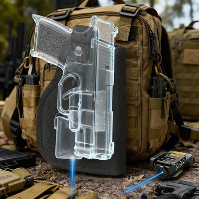 US Concealed Carry Gun Holster Fits Handgun with Laser or Light Attachment Black