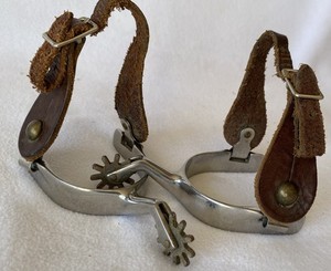 QUALITY Stainless Steel Western SPURS & STRAPS~Show~Train~Trail~Ranch~3/4" BAND