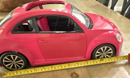 Barbie Volkswagen Beetle Doll Car Pink Black Plastic Vehicle for 11in Dolls
