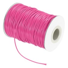 Waxed Cord 1.5mm Waxed Thread 87 Yard Wax String Leather Cord Dark Pink 