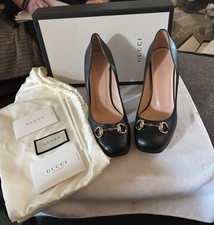 Gucci Mirosoft Ladies Courts Heels Black Nero 39.5 6.5 Boxed
