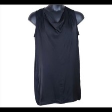 HALSTON Black Cowl Neck Sleeveless Shift Dress Sz Medium